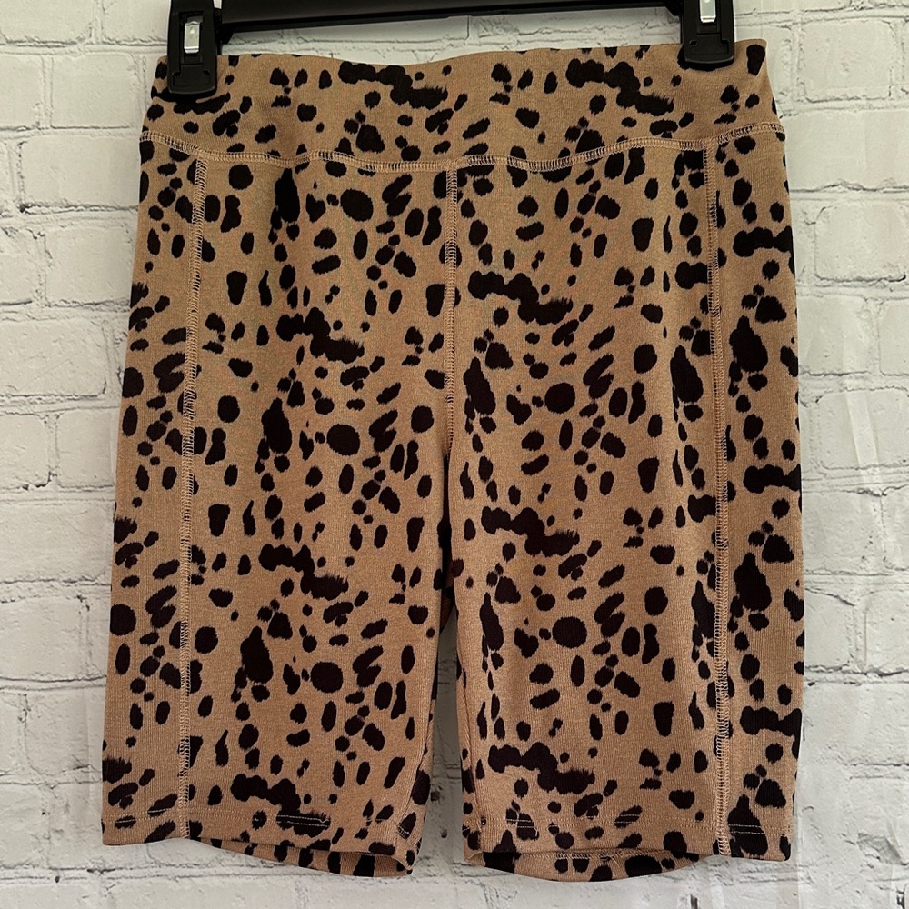Rare London Leopard Print Biker Shorts - Tan & Black new size 6